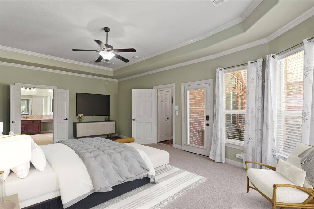 Virtually Staged: Another view of the Primary Bedroom showcases how spacious the room is.
