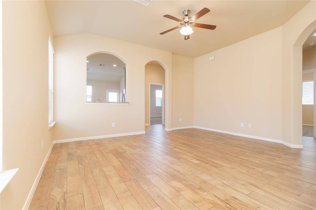 Living Area Hosts Wood Look Tile Floors