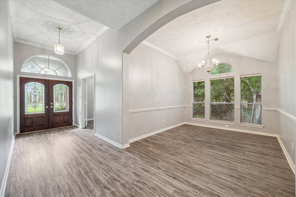 The formal dining room is perfect for those special occasions, like hosting friends and families for the holidays. Versatile in design, it can also serve as a game room or a dedicated school space.