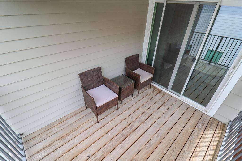 Balcony is located on the second floor.