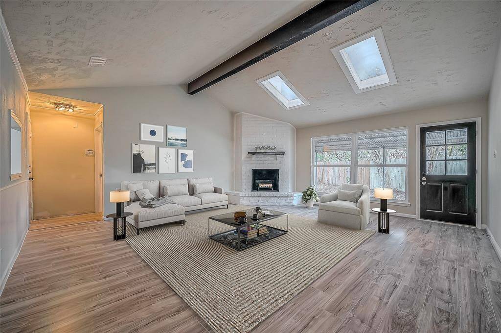 Staged view of the living room
