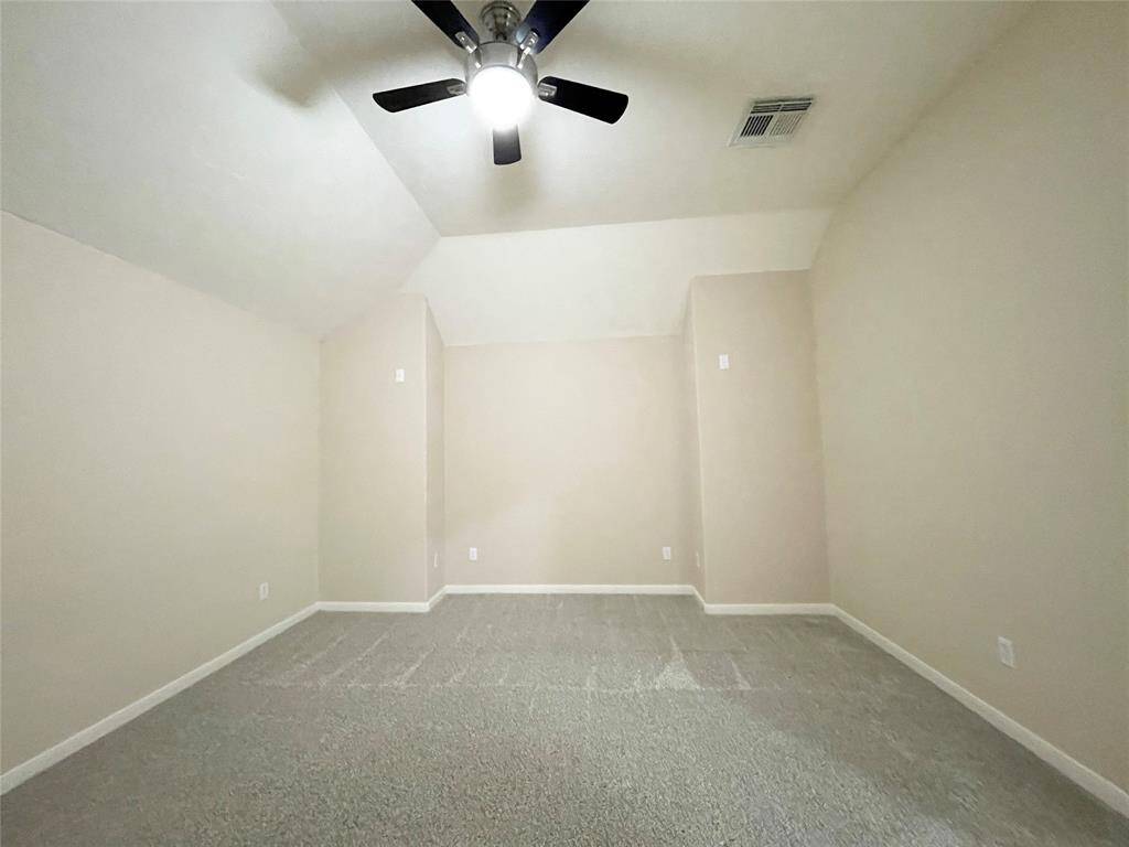 View of the media room located upstairs.