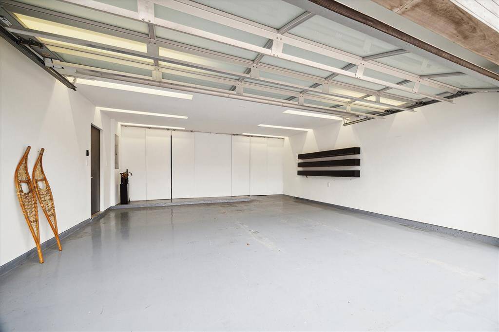 Meticulous garage with extra storage.