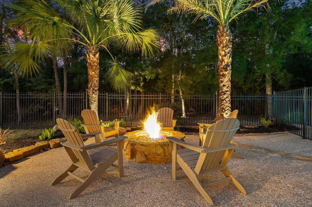 Stay cozy by the fire pit