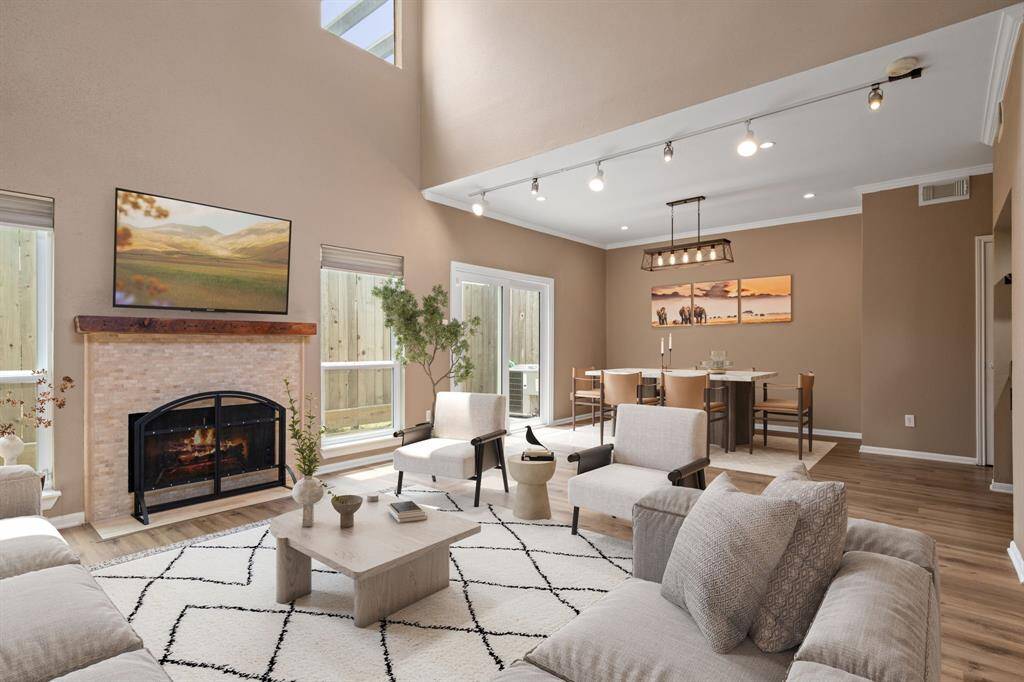 Living and Dining (virtual staging) - This open, inviting space has high ceiling and lots of natural light. Welcome home!