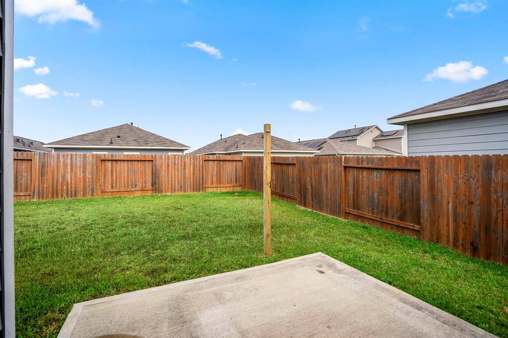 The backyard of this home has been meticulously maintained.