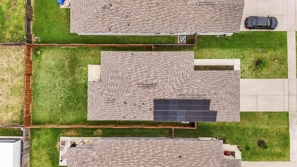 Solar panels owned not leased, which means a huge savings on utility costs for the homeowner.