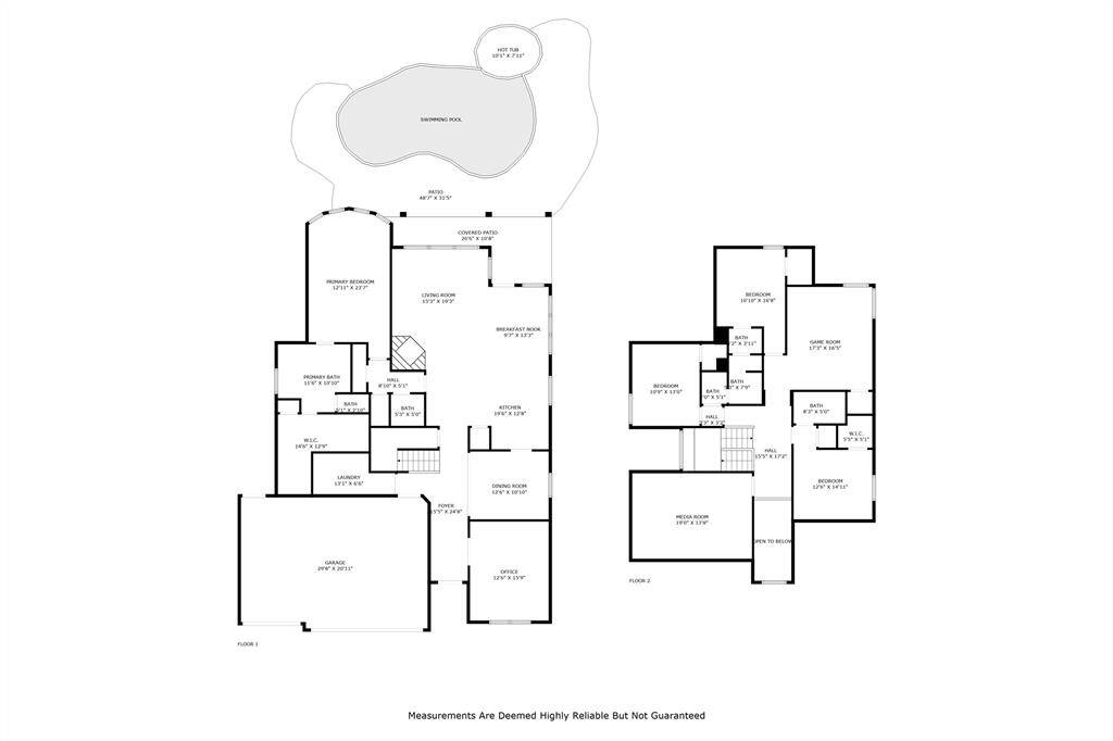 Floor plan of both floors.