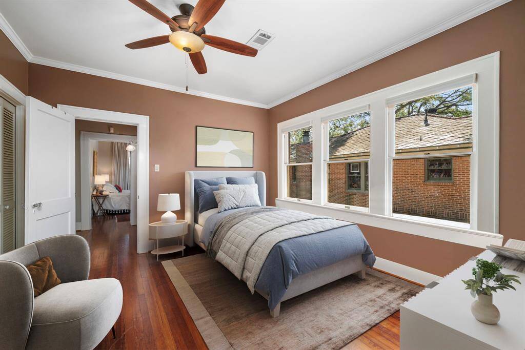 Virtually staged image demonstrating the 2nd bedroom setup as a true bedroom. Use this space as your needs dictate.