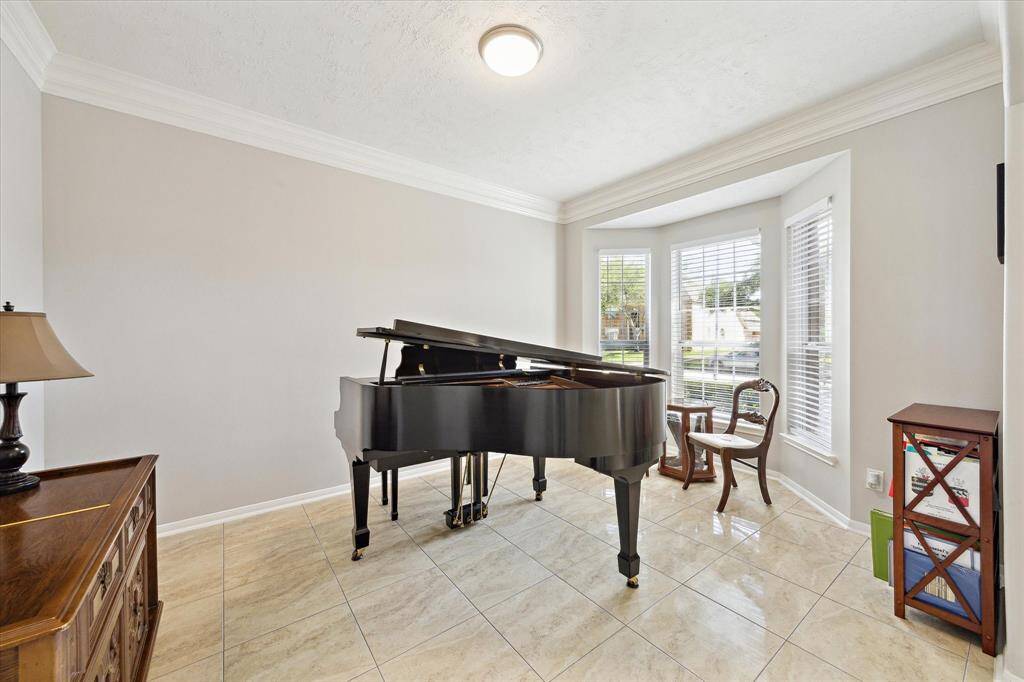 The living room has been the perfect music room for this family.