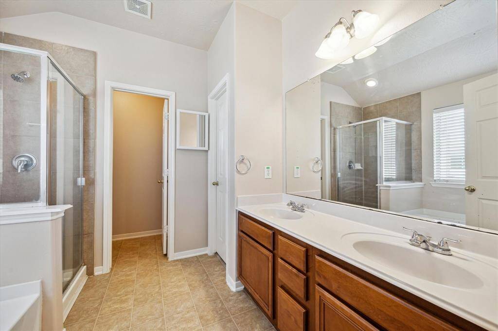 Primary Bathroom with double sinks