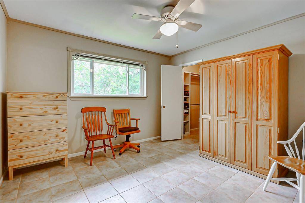 A second downstairs bedroom with a large walk in closet.