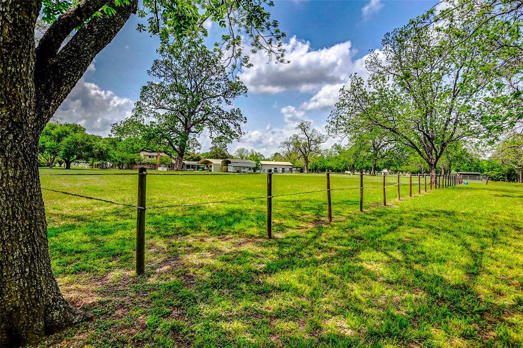 View of the property standing close to Jones creek.  During Harvey the water did not rise past this back fenced in area.