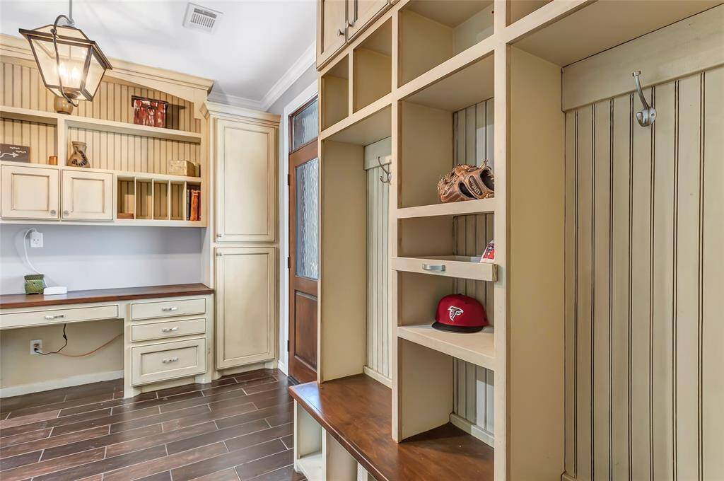 Solid Wood Backpack & Coat Rack in Mud Room just off the Back Door