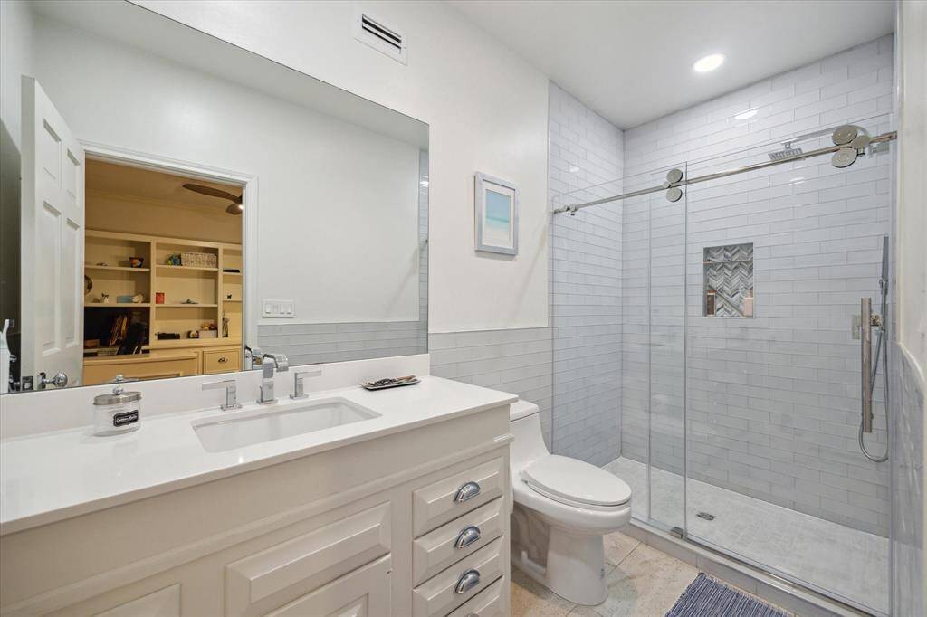 Full bath for Third Study across from Primary bedroom and at top of landing.  Again, all bathroom remodels done in 2022.  All counters in the home with exception to Primary Bath are of Quartz.