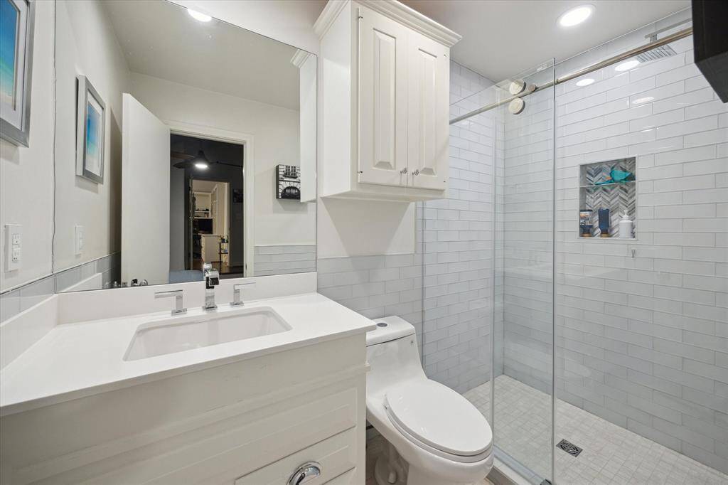 This is the full bath off of the Bedroom over the garage.