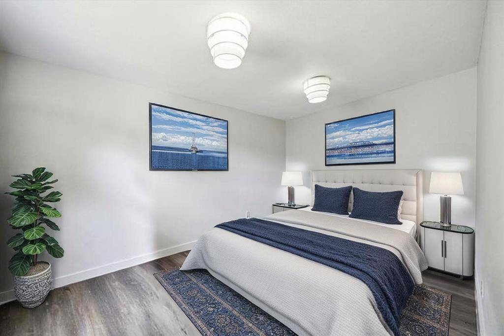 Virtually staged bedroom in the garage apartment