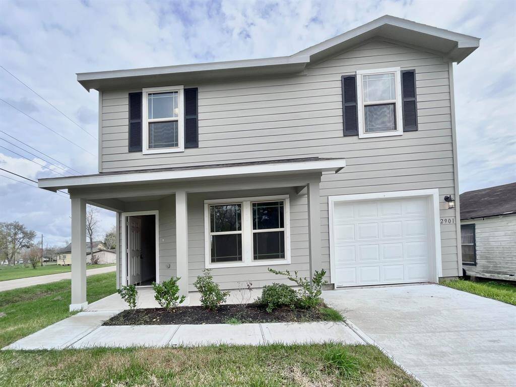 STAGED front of the home, the home is a different color.