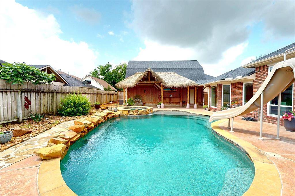 Pool with a slide