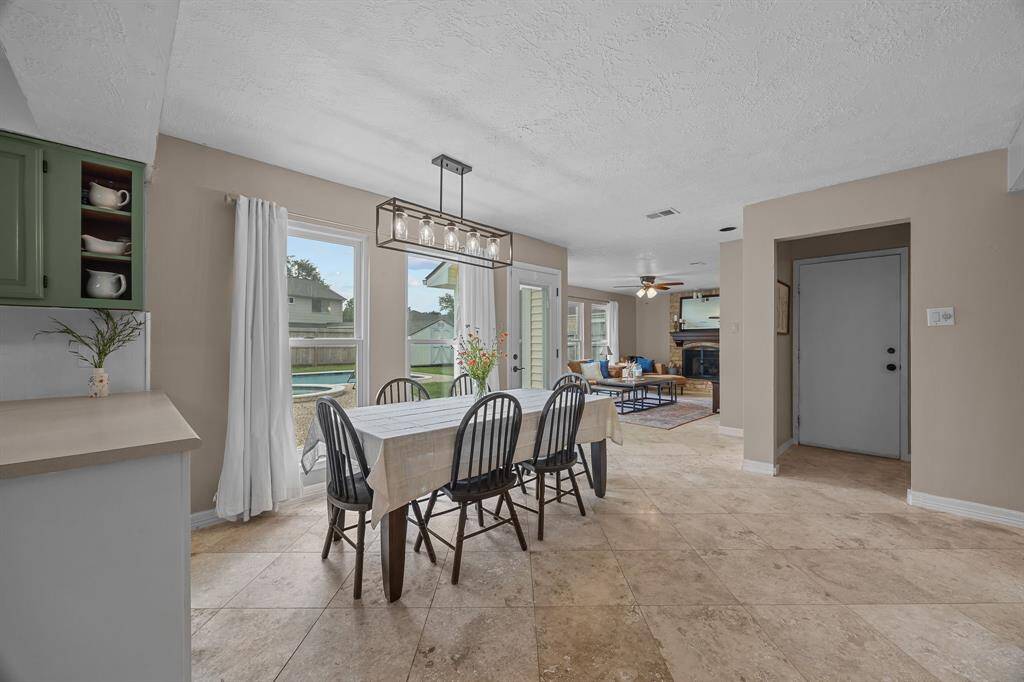 Breakfast Area with view of backyard and pool