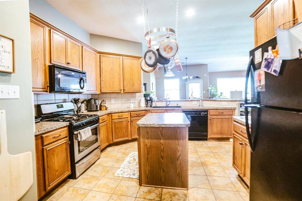 Kitchen open to the living and dining area