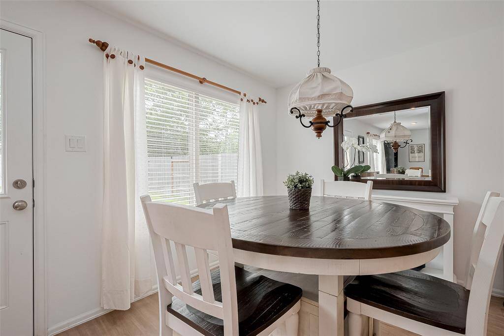 Beautiful view from the dining area, bringing the outdoors in.