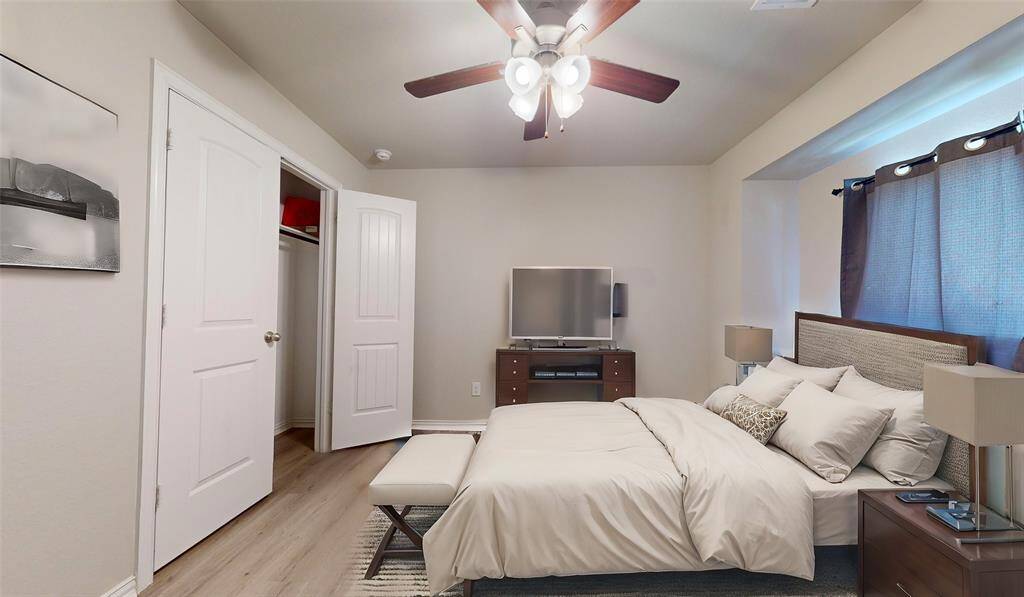 Discover the inviting charm of this spacious fifth bedroom, beautifully enhanced with virtual staging. Perfect for guests or a personal retreat.