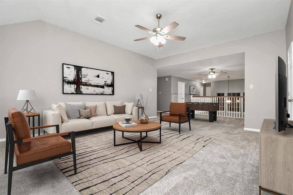virtually staged game room