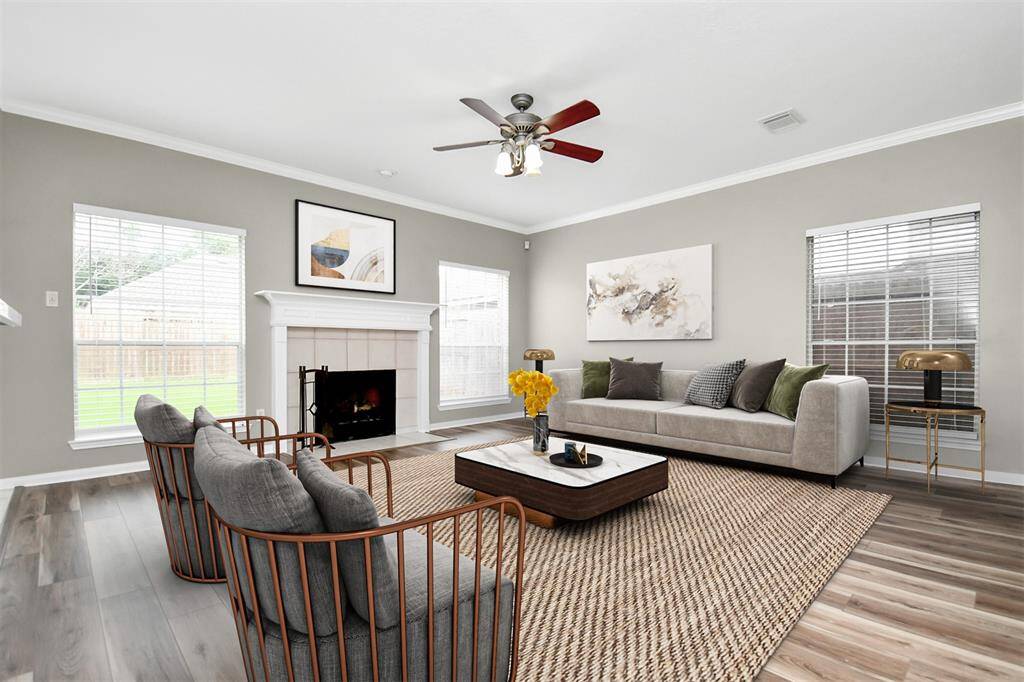virtually staged family room