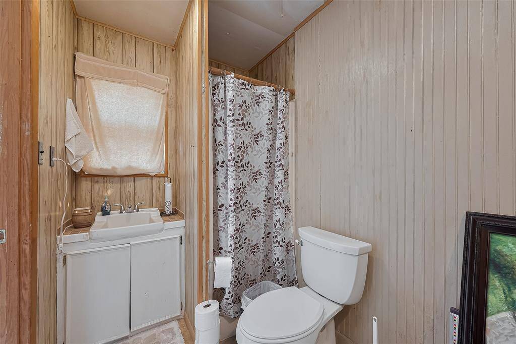 bathroom in apt space attached to the garage
