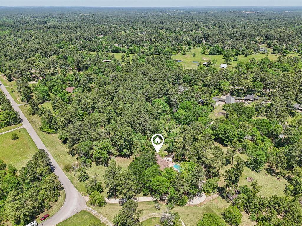 Your street and the curve and the long driveway onto your property. The marker points to the actual home.