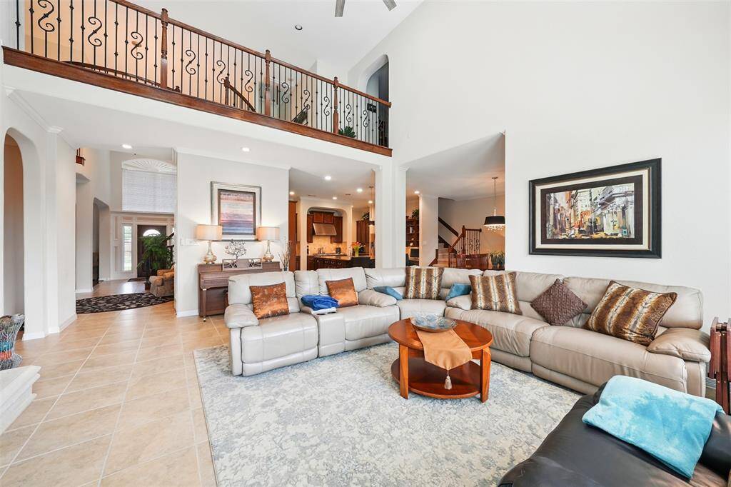 From the second floor you can overlook the living room on the first floor