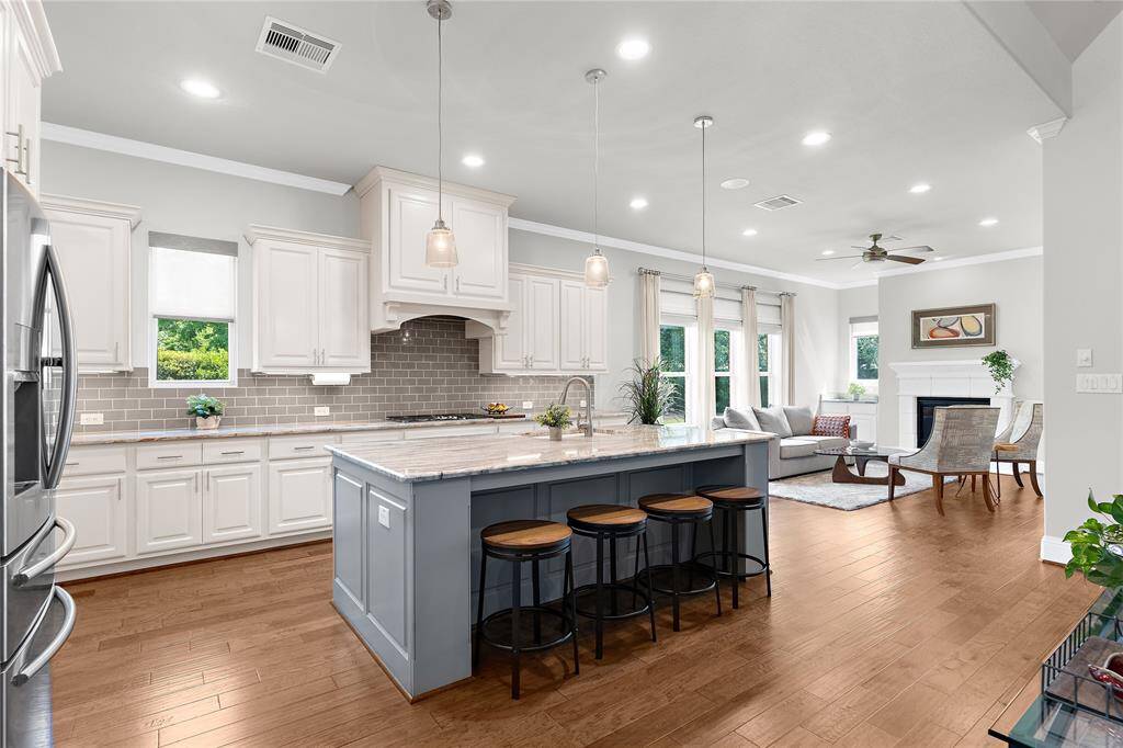 This exceptional kitchen is terrific for entertaining with bar stool seating.