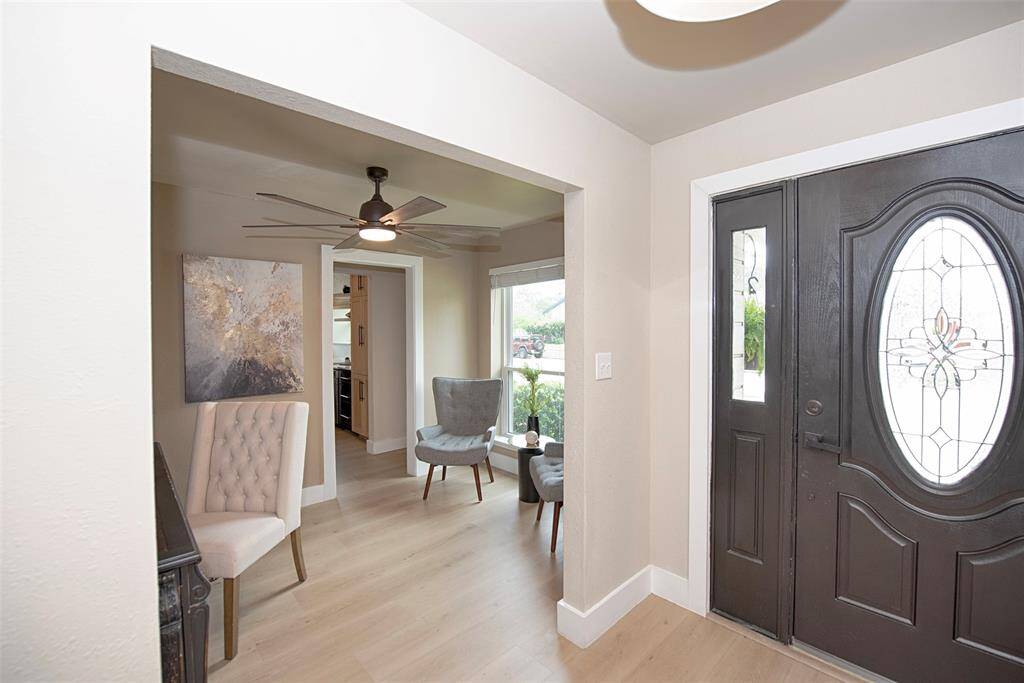 Entry to the home is the a study at the foyer.
