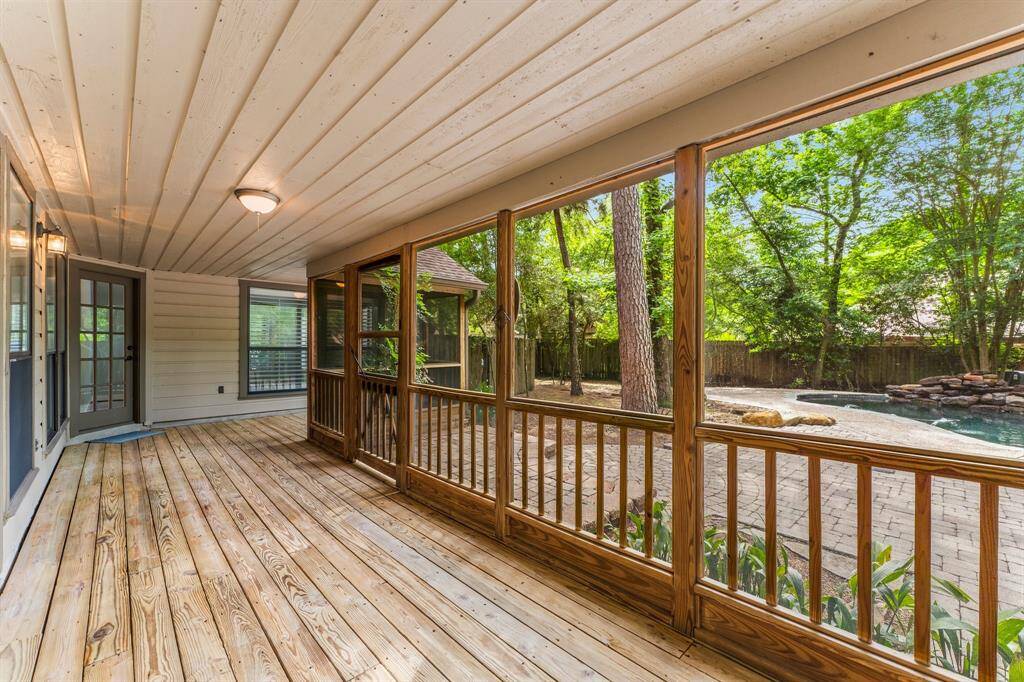 Enjoy the outdoors in your screened in patio.