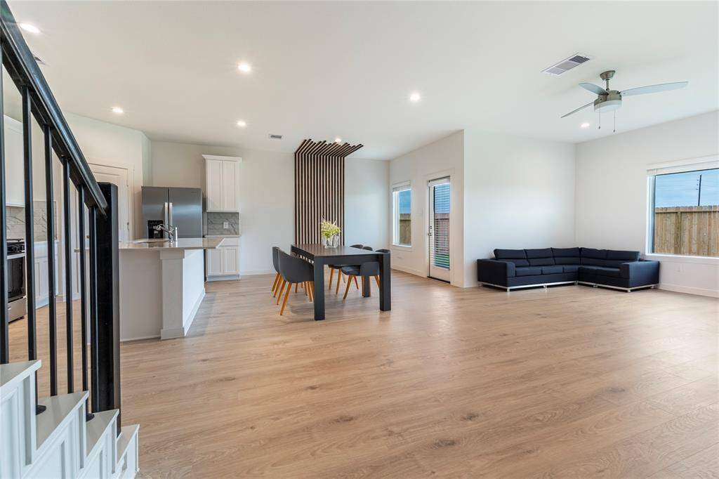 Virtually staged Dining and Living