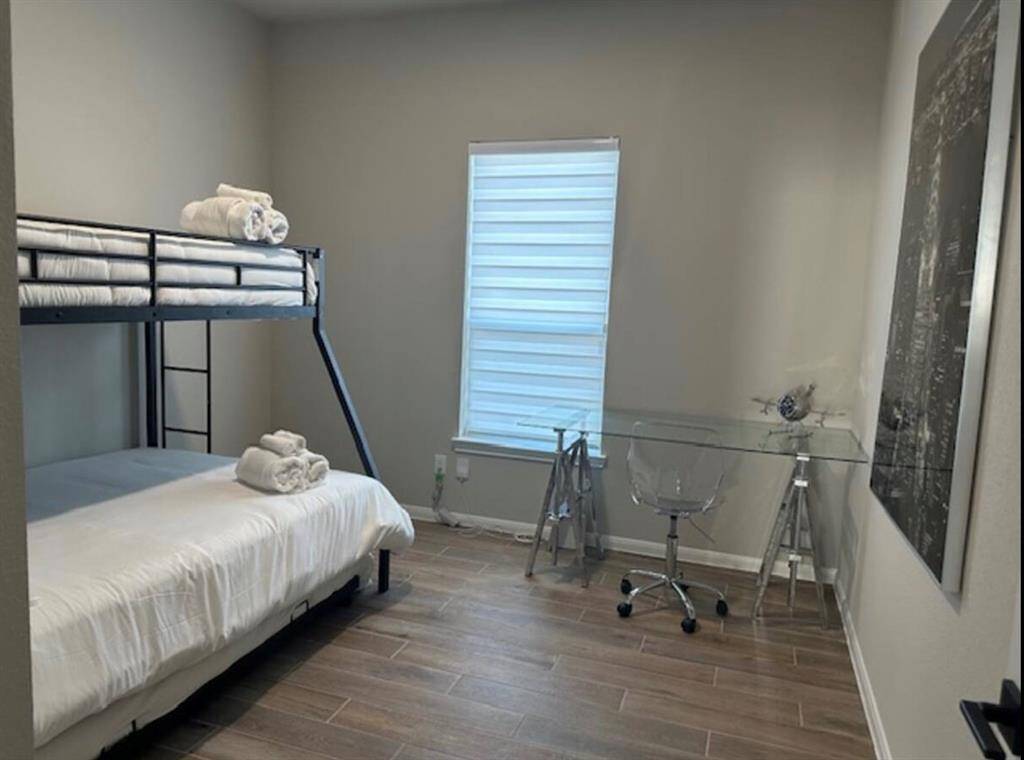 The home office can be used as a bedroom.