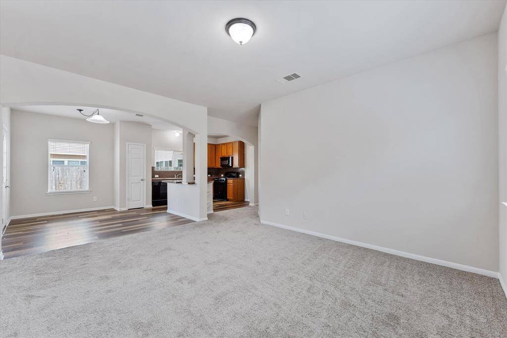 View of the kitchen from the living room.