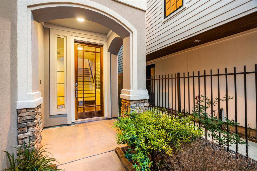 Front Door entrance with some light landscaping