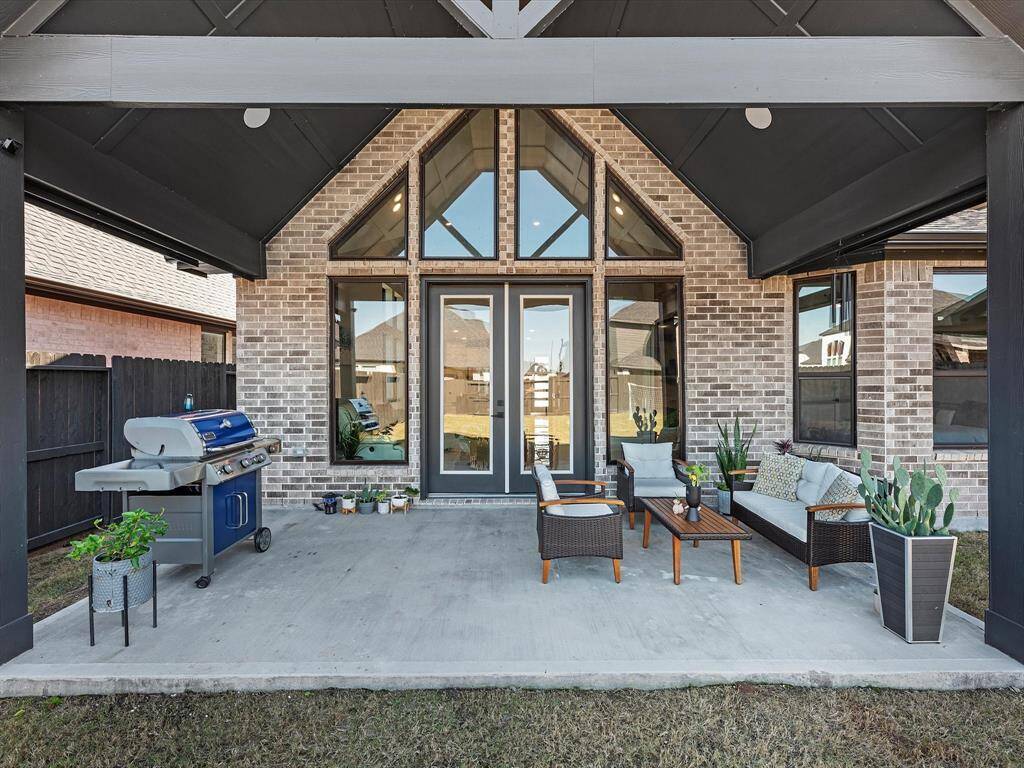The backyard  and patio to create memories with family