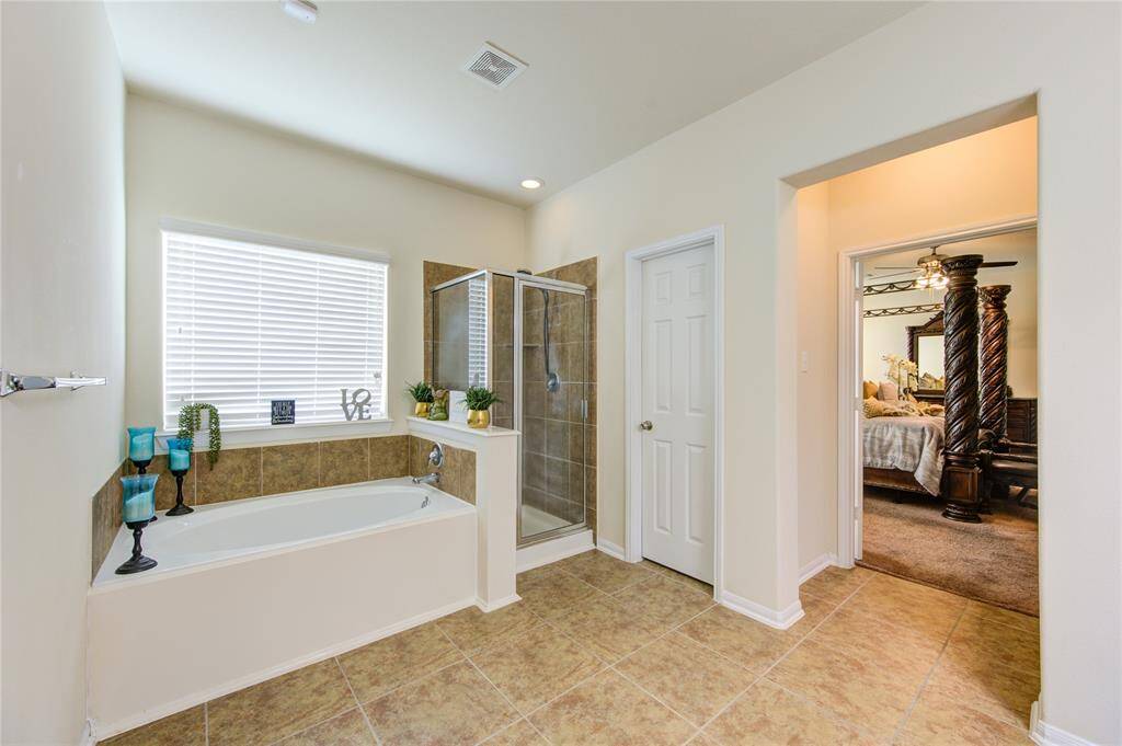 Separate shower and tub