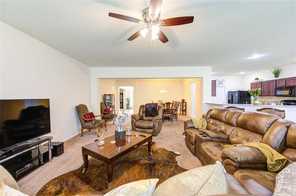 Living and dining areas