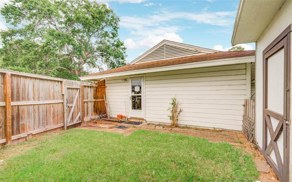 Side yard by storage shed