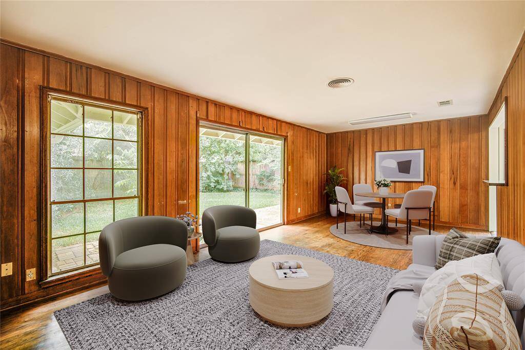 Virtually Staged Living & Dining Area