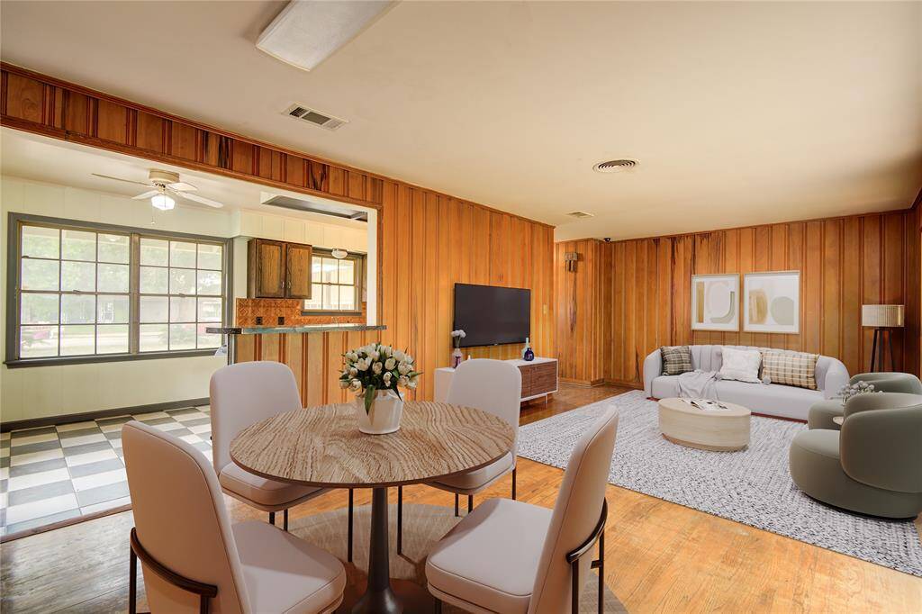 Another view of the Virtually staged Dining and Living Area