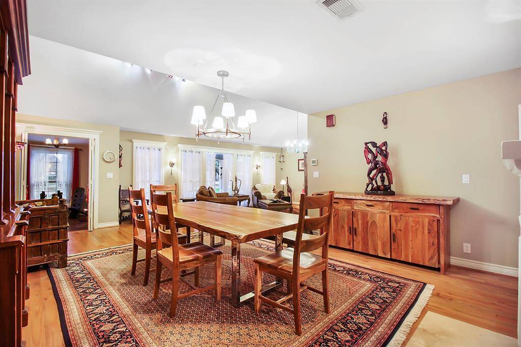 Dining area can easily fit a 10 person table, if needed.