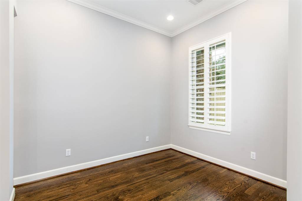 The bonus room on the first floor works well as a home office.