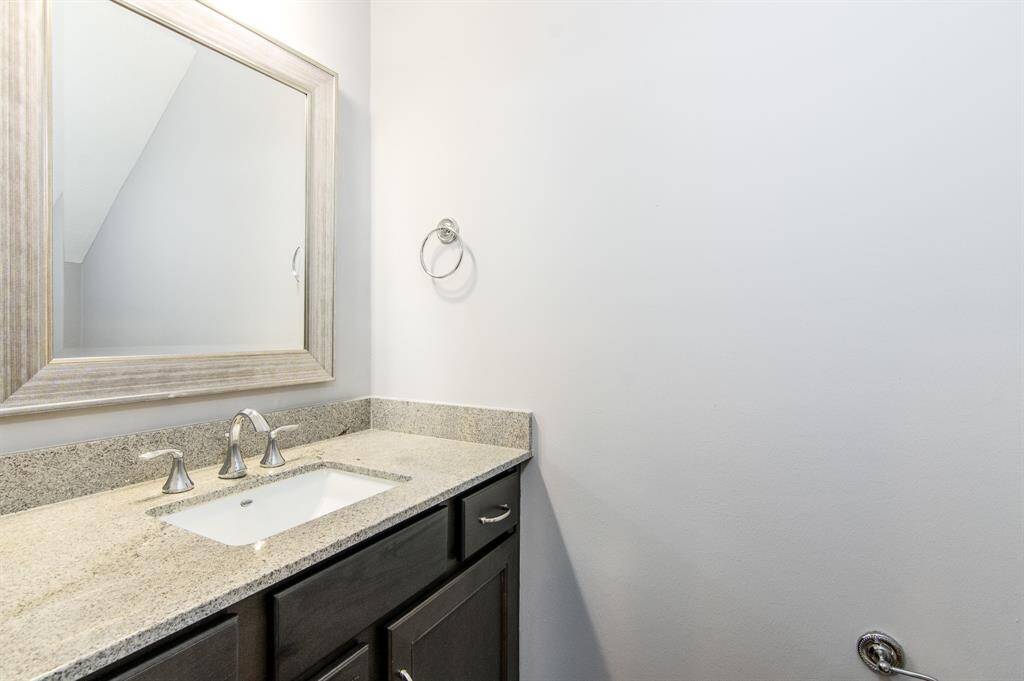 The half bath on the first floor is perfect for your guests.