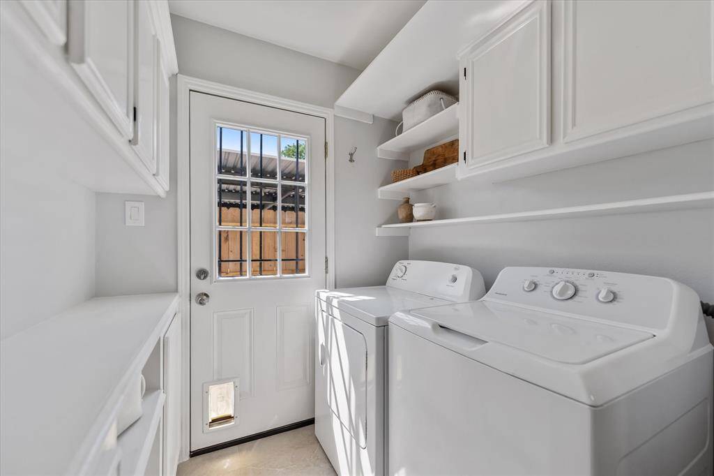 Laundry room with lots of storage.