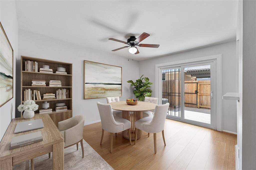 Home office/dining room. Virtually staged.